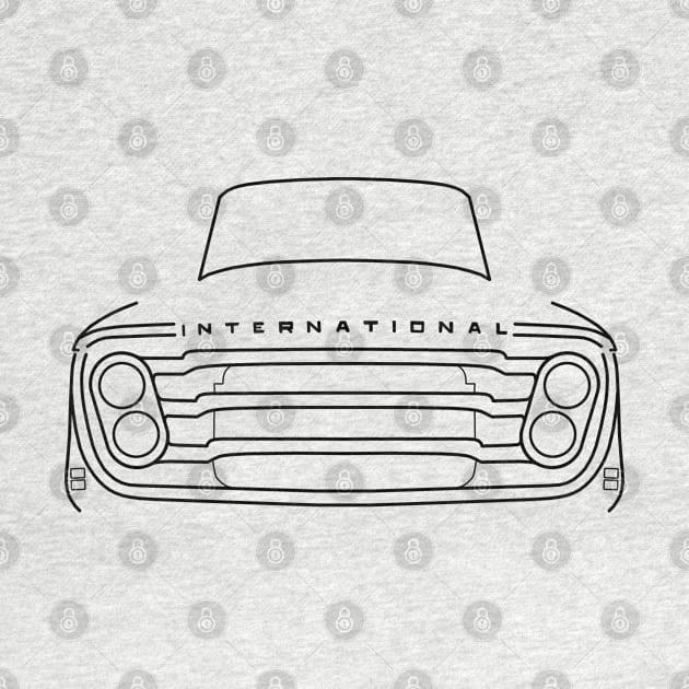 International Harvester AB series 1960s classic truck black outline graphic by soitwouldseem